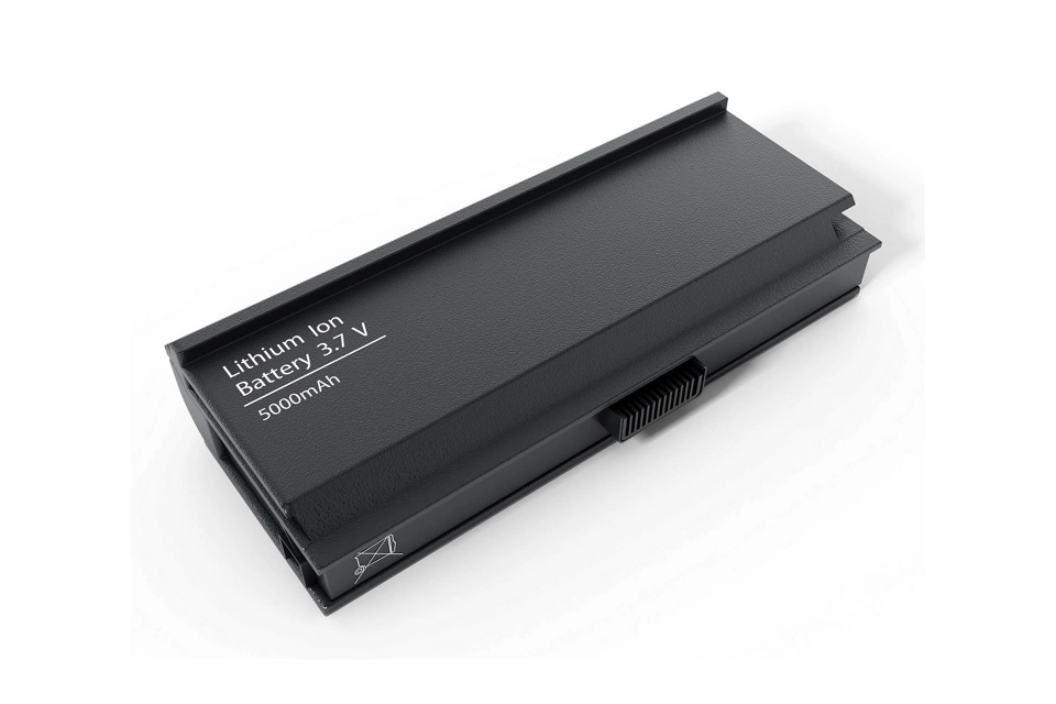Laptop computer spare battery isolated on white.