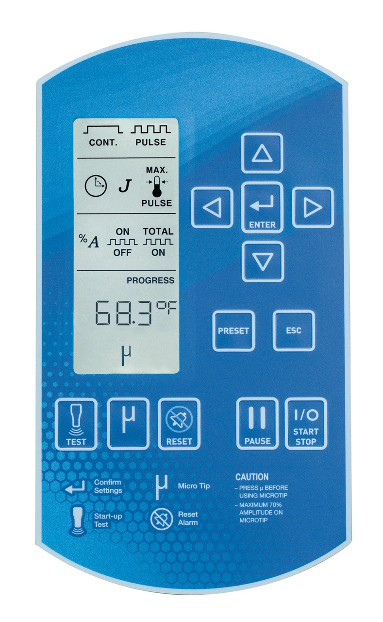 Control Panel with icons for Sonifier 250